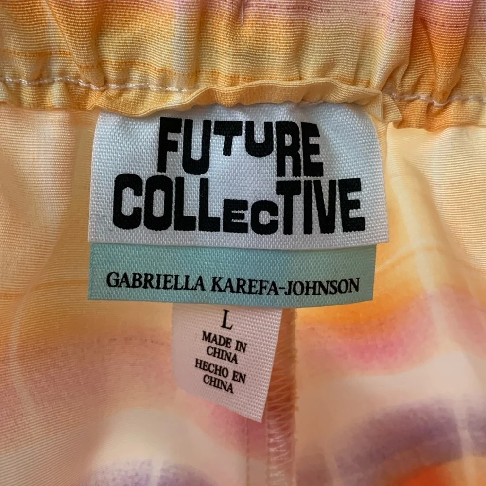 Future Collective Pastel Stripe Tie-Waist Paperbag Shorts